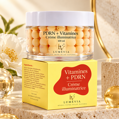 Crème Illuminatrice PDRN + Vitamines – Éclat, Hydratation & Teint Uniforme 100 ml | Lumévia