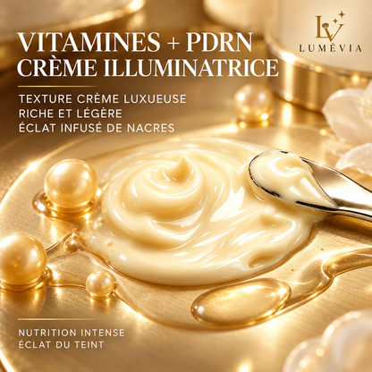 Crème Illuminatrice PDRN + Vitamines – Éclat, Hydratation & Teint Uniforme 100 ml | Lumévia
