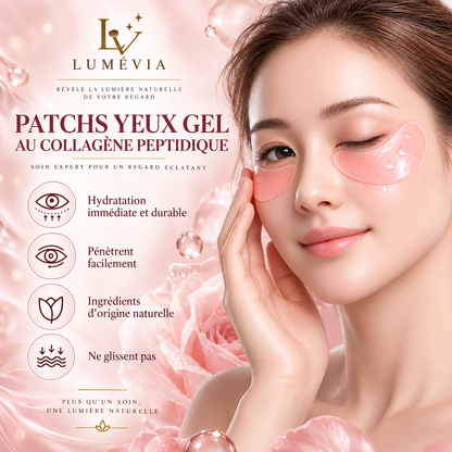 Patchs Yeux Hydrogel au Collagène Peptidique – Anti-Poches & Regard Fatigué – 60 Patchs | Lumévia