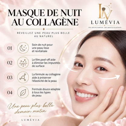 Masque de Nuit au Collagène Peel-Off 75 g – Raffermissant, Hydratant & Éclat | Lumévia