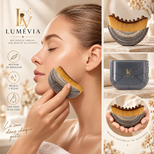 Brosse Visage Nettoyante & Massante 2-en-1 avec Étui – Nettoyage Doux, Exfoliation & Massage | Lumévia