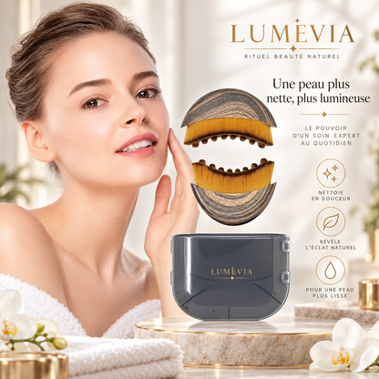 Brosse Visage Nettoyante & Massante 2-en-1 avec Étui – Nettoyage Doux, Exfoliation & Massage | Lumévia