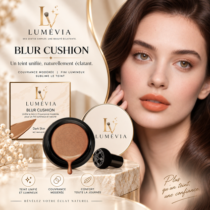 Fond de Teint Cushion Lumineux – Couvrance Modulable & Teint Unifié | Blur Cushion Lumévia