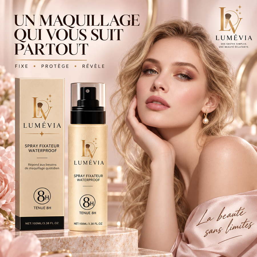 Spray Fixateur Maquillage Waterproof 8H – Fini Naturel & Longue Tenue | Lumévia