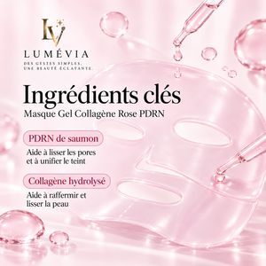Masque Gel Visage PDRN & Collagène Rose – Hydratation, Éclat & Peau Lissée | Lumévia
