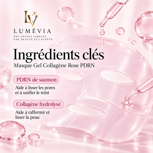 Masque Gel Visage PDRN & Collagène Rose – Hydratation, Éclat & Peau Lissée | Lumévia