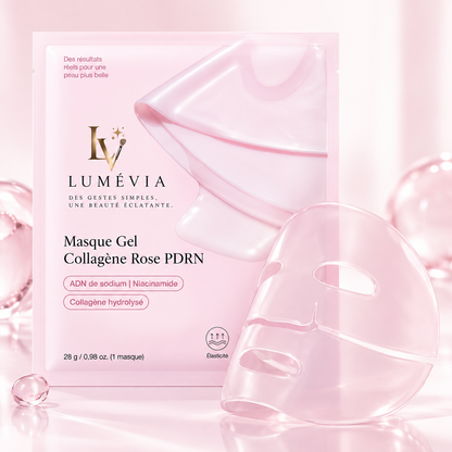 Masque Gel Visage PDRN & Collagène Rose – Hydratation, Éclat & Peau Lissée | Lumévia